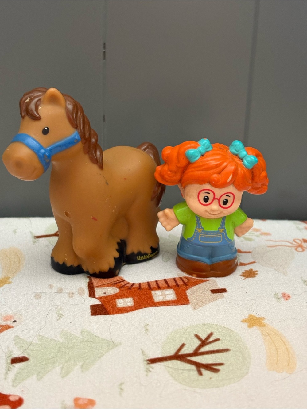 Little People Orange-Haired Girl & Brown Horse Toy Set - Kids Toys